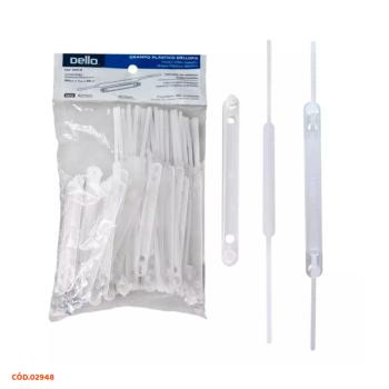 GRAMPO TRILHO PLASTICO ESTENDIDO 195X7X58 DELLOFIX 50 UNIDADES