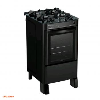 FOGAO ESMALTEC IDEAL SUPER 4 BOCAS PRETO BIVOLT