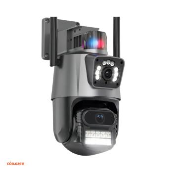 CAMERA DE SEGURANCA LENTE DUPLA IP66 WI-FI 360 DC 12V JORTAN YOOSEE PRETA