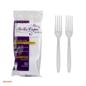GARFO DESCARTAVEL BELLOCOPO 50 UND TRANSPARENTE