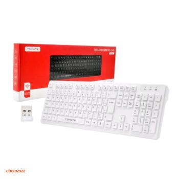TECLADO SEM FIO 2.4G USB PLUG AND PLAY BRANCO WTE-W11