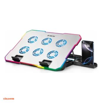 SUPORTE PARA NOTEBOOK COM COOLER RGB E SUPORTE PARA CELULAR BM-F-1767