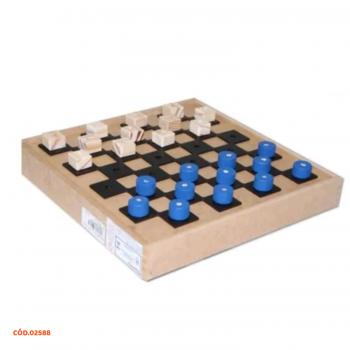 JOGO DE DAMAS BRAILLE ADAPTADO CX MDF