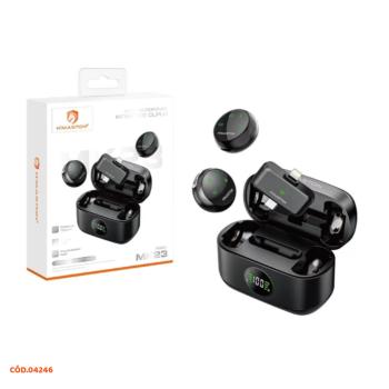 MICROFONE DE LAPELA SEM FIO HMASTON MK23 DUPLO USB C BLUETOOTH 5.3