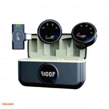 MICROFONE DE LAPELA ELETRO DUPLO REDONDO IMA TIPO C S/FIO USB EL-1837