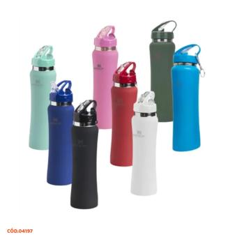 GARRAFA SQUEEZE 750ML SPORTS BOTTLE AÇO INOX COM CANUDO