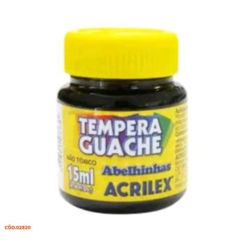 TINTA GUACHE 15ML PRETO ACRILEX UNIDADE