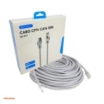 CABO DE REDE CAT 6 CRIMPADO 30 METROS RJ45 LE-317