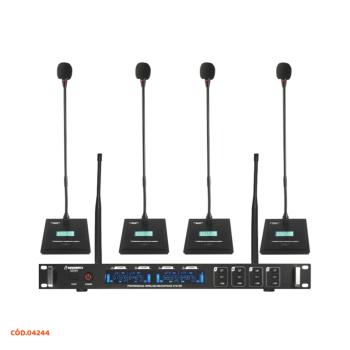 KIT MICROFONE SD64G SISTEMA MICROFONE SEM FIO QUADRUPLO GOOS