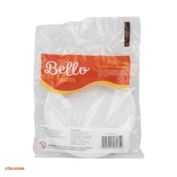PRATO DESCARTAVEL BELLOCOPO RASO 21CM 10 UNIDADES BRANCO