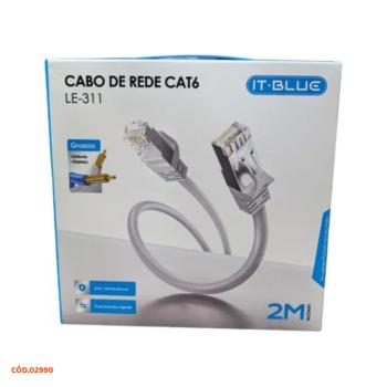 CABO DE REDE CAT 6 2 METROS RJ45 LE-311