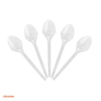 COLHER DESCARTAVEL SOBREMESA FESTA 50 UNID CRISTAL