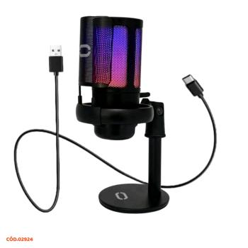 MICROFONE CONDENSADOR GAMER RGB LIVE STREAM USB MT-1060R