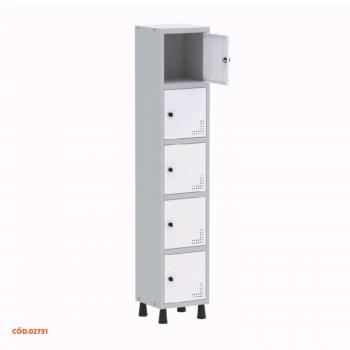 ROUPEIRO EM AÇO MT 1V COM 5 PORTAS CINZA CRISTAL PANDIN