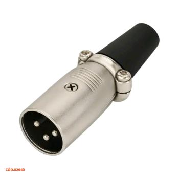 PLUG CONECTOR XLR CANNON MACHO CORPO METALICO