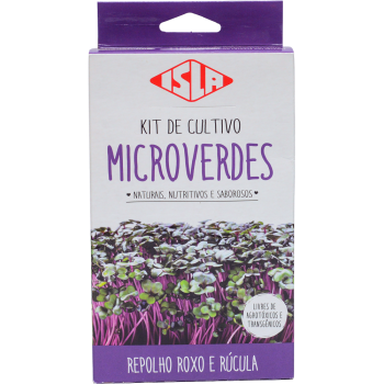 Kit de Cultivo de Microverdes Isla Repolho Roxo e Rúcula