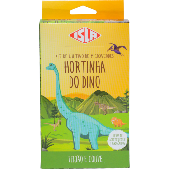 Kit de Cultivo de Microverdes Isla Hortinha do Dino Feijão e Couve