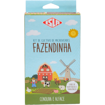 Kit de Cultivo de Microverdes Isla Fazendinha Cenoura e Alface