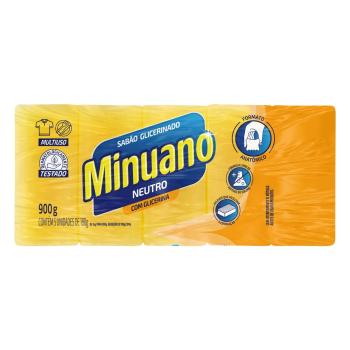 Sabão em Barra MINUANO 800g Neutro Glicerinado C/05 UND