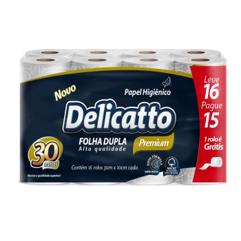 Papel Higiênico DELICATTO Folha Dupla C/16 UND