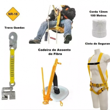 00000 - Kit Cadeira Balancinho/Cadeira /Corda/Cinto/Capacete/Trava Quedas