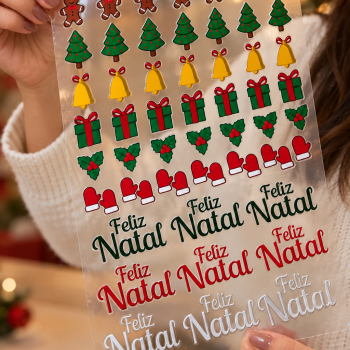 DTF UV Natalinos Brilhantes