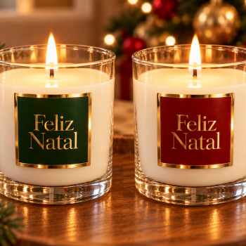 Adesivo Feliz Natal - 100 unidades