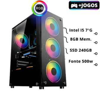 DESKTOP GAMER CORE I5 7400/8GBDDR4/NVME240GB/GTX 4GBDDR5/FONTE REAL 500W