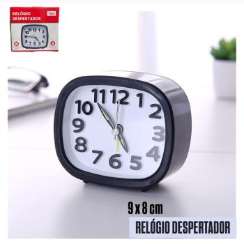 RELÓGIO DESPERTADOR COM PONTEIRO LUMINOSO ( MED: 9 X 8cm ) - MARCA: YIN’S REF: CT5153