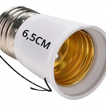 PROLONGADOR EXTENSOR ADAPTADOR BOCAL LAMPADA E27 - 65MM BRANCO