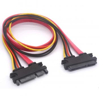 CABO EXTENSOR SATA DADOS ENERGIA 22 PINOS 7+15 MACHO FEMEA 30CM