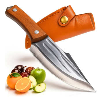 FACA ESPORTIVA LAMINA AÇO INOX FULL TANG CABO MADEIRA BM-DJ432
