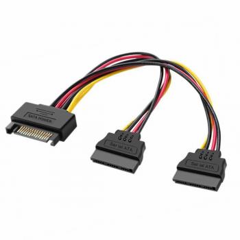 CABO ADAPTADOR ENERGIA SATA Y 1 MACHO X 2 FEMEA 15CM