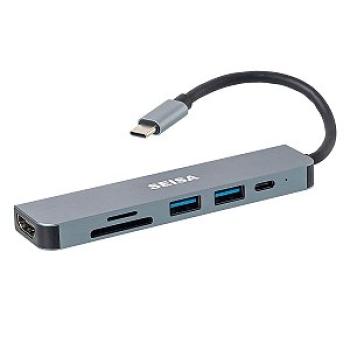 ADAPTADOR CONVERSOR TIPO C 6 EM 1 HDMI USB3.0 USB2.0 SD/TF PD LE 4137