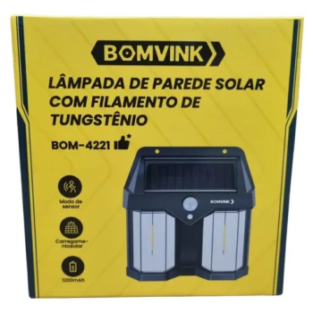 ARANDELA LAMPADA DE PAREDE SOLAR COM FILAMENTO DE TUNGSTENIO BOM-4221