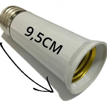 PROLONGADOR EXTENSOR ADAPTADOR BOCAL LAMPADA E27 - 95MM BRANCO