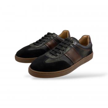 13902EL Sapato Savelli Preto/Café Suede