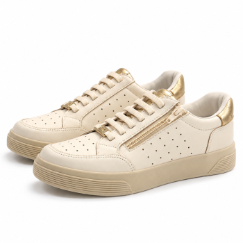37023SOF Tênis Marina Mello Porcelana/Ouro