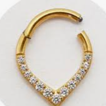 PIERCING SEGMENTO GOTA C/ ZIRCONIA TT NATURAL/ANODIZADO