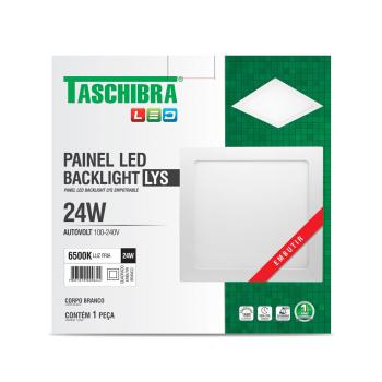 PLAFON LED EMBUTIR QUADRADO 24W 6500K 30CM - TASCHIBRA