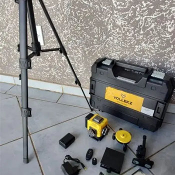 KIT NIVEL LASER VERDE 12 LINHAS COM TRIPÉ E 2 BATERIAS - VOLLEKZ