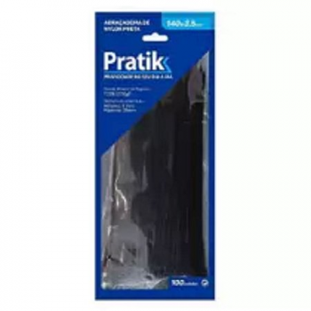 ABRAÇADEIRA DE NYLON PRATIK 380X4,8 PRETA 50 UND.