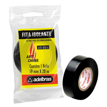 FITA ISOLANTE 20MX19MM PRETA - ADELBRAS
