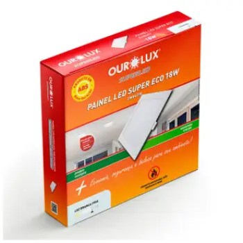 LUMINARIA LED18W EMBUTIR QUADRADA 6500K - OUROLUX