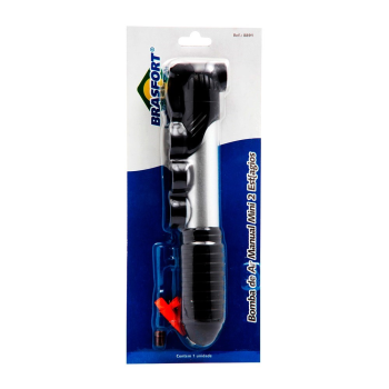 BOMBA ENCHER PNEU MANUAL BRASFORT MINI 2 ESTAGIOS