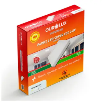 LUMINARIA LED24W SOBREPOR QUADRADA 6500K - OUROLUX