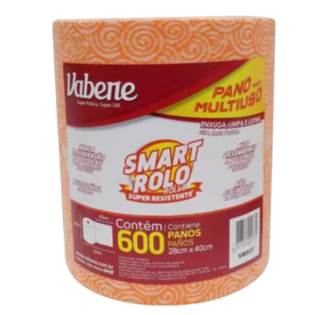 PANO MULTIUSO SMART ROLO 40 X 28 CENTÍMETROS (600 FOLHAS) LARANJA