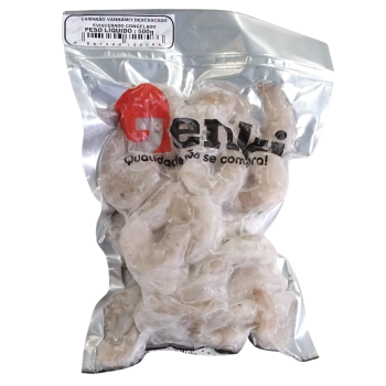 CAMARÃO VANNAMEI DESCASCADO EVISCERADO 31/35 PEÇAS/LBS  CAIXA 10x500g