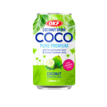 REFRESCO DE CÔCO C/PEDAÇOS DE CÔCO OKF LATA 340ml