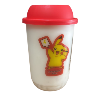 YOGURTE SABOR MORANGO COM BUBBLE DE SAGUE  NATA DE COCO 450ML